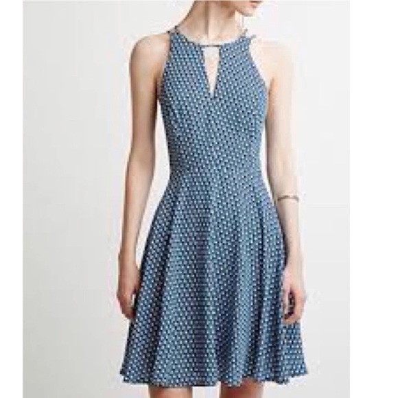 Forever 21 Dresses & Skirts - Forever 21 | Blue Fit And Flare Printed Chiffon Dress